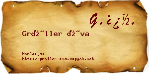 Gröller Éva névjegykártya